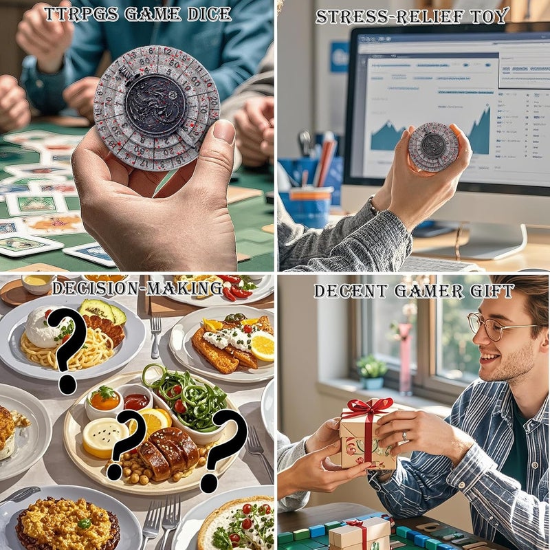 Haxtec مجموعة نرد معدني 7 في 1 مع نرد دوار فريد متوافق مع زنزانات وتنانين هدايا RPG للعب الأدوار - Image 5